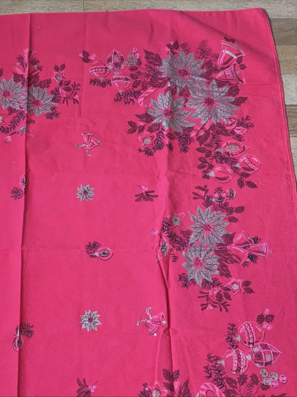 Vintage Christmas Tablecloth Square 46X46